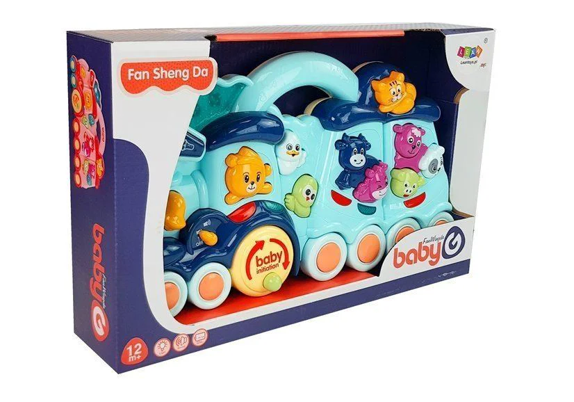 Jucarie interactiva Lean Toys Locomotiva (cu sunete si lumini) foto
