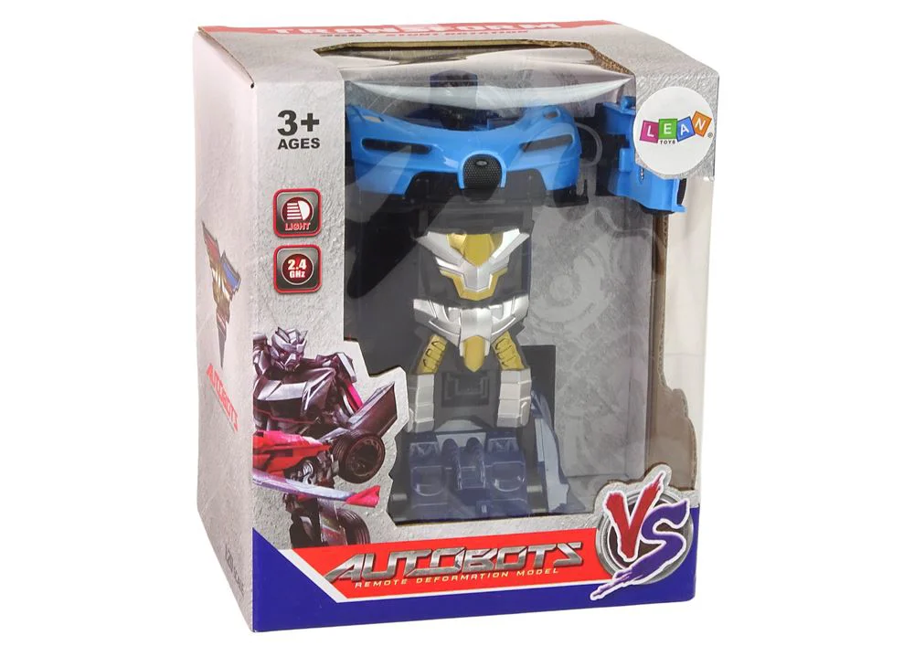 Robot Transformer-Masina Lean Toys 2 in 1 cu telecomanda (sunete si lumini, USB) foto