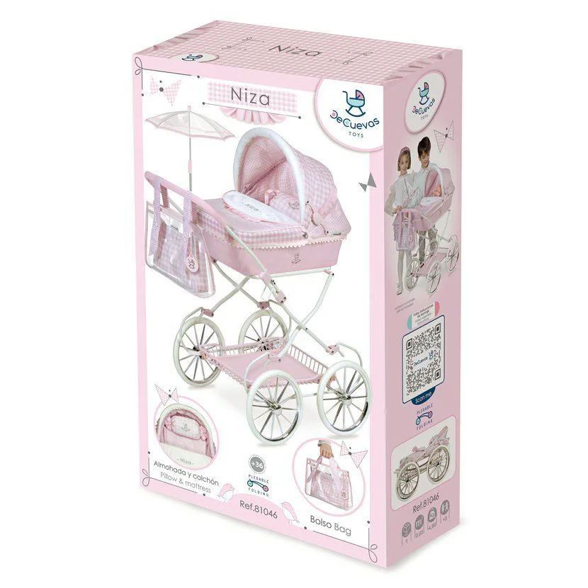 Carucior pentru papusi DeCuevas cu umbrela, geanta si accesorii