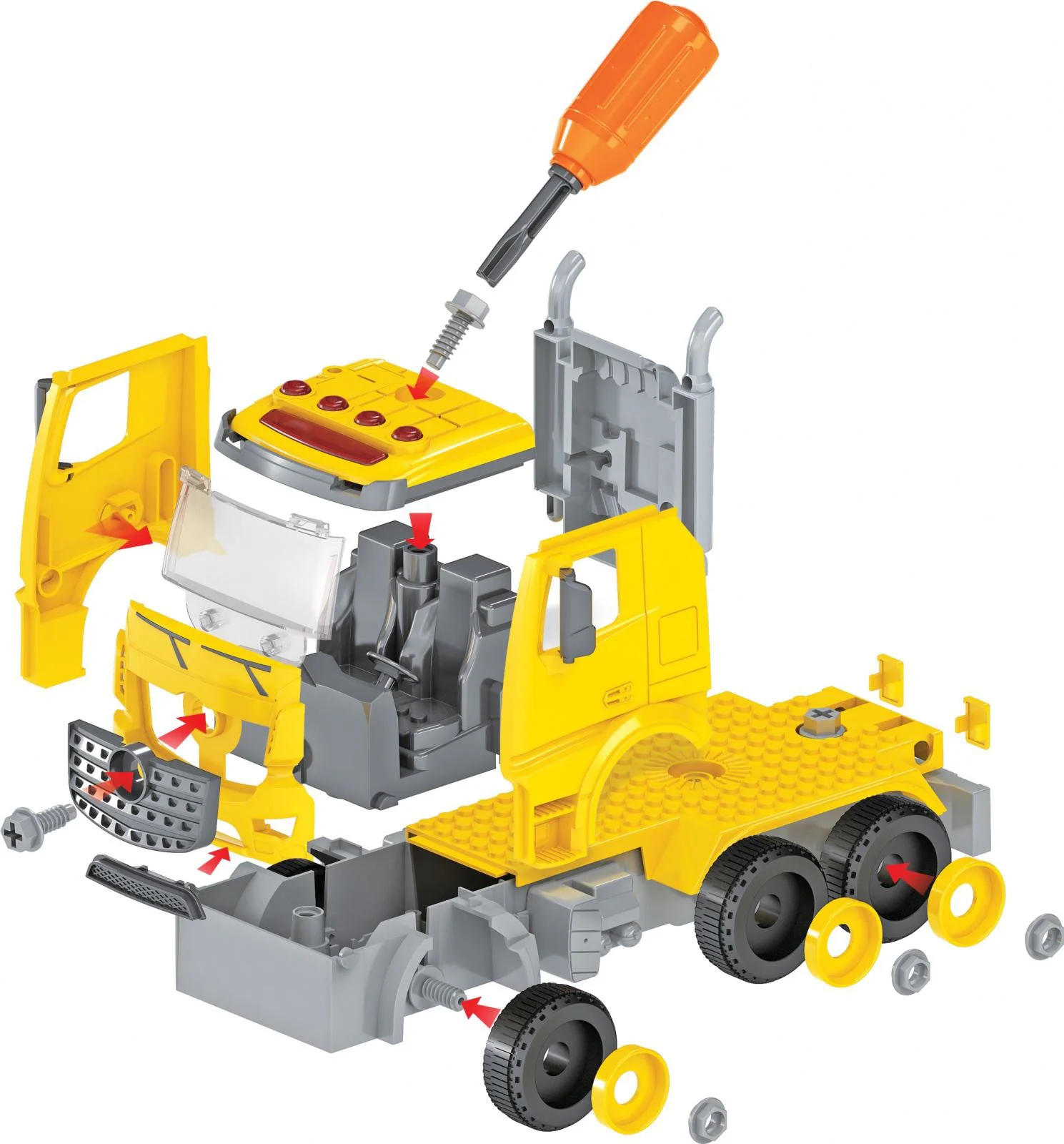 Camion de constructii Funky Toys cu macara (sunet si lumini)