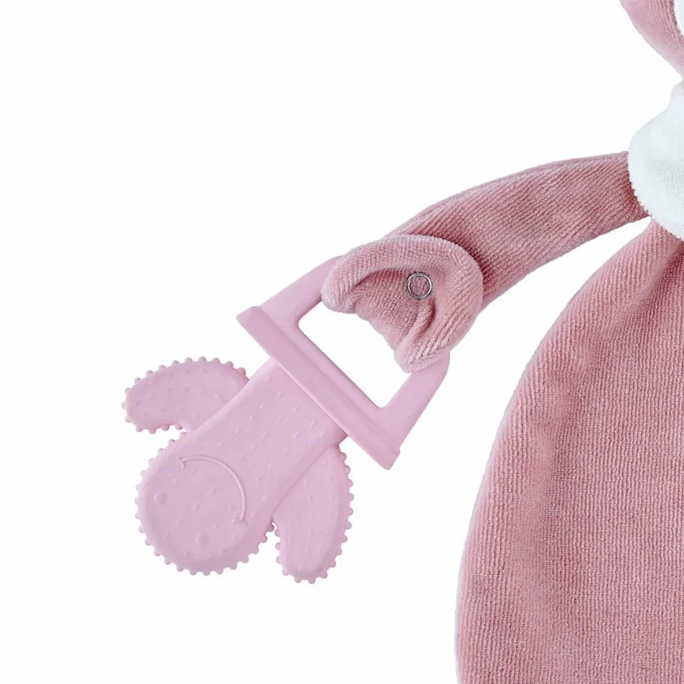 Плюшевая игрушка с кольцом для прорезывания зубов BabyJem Sleeping Friend Pink