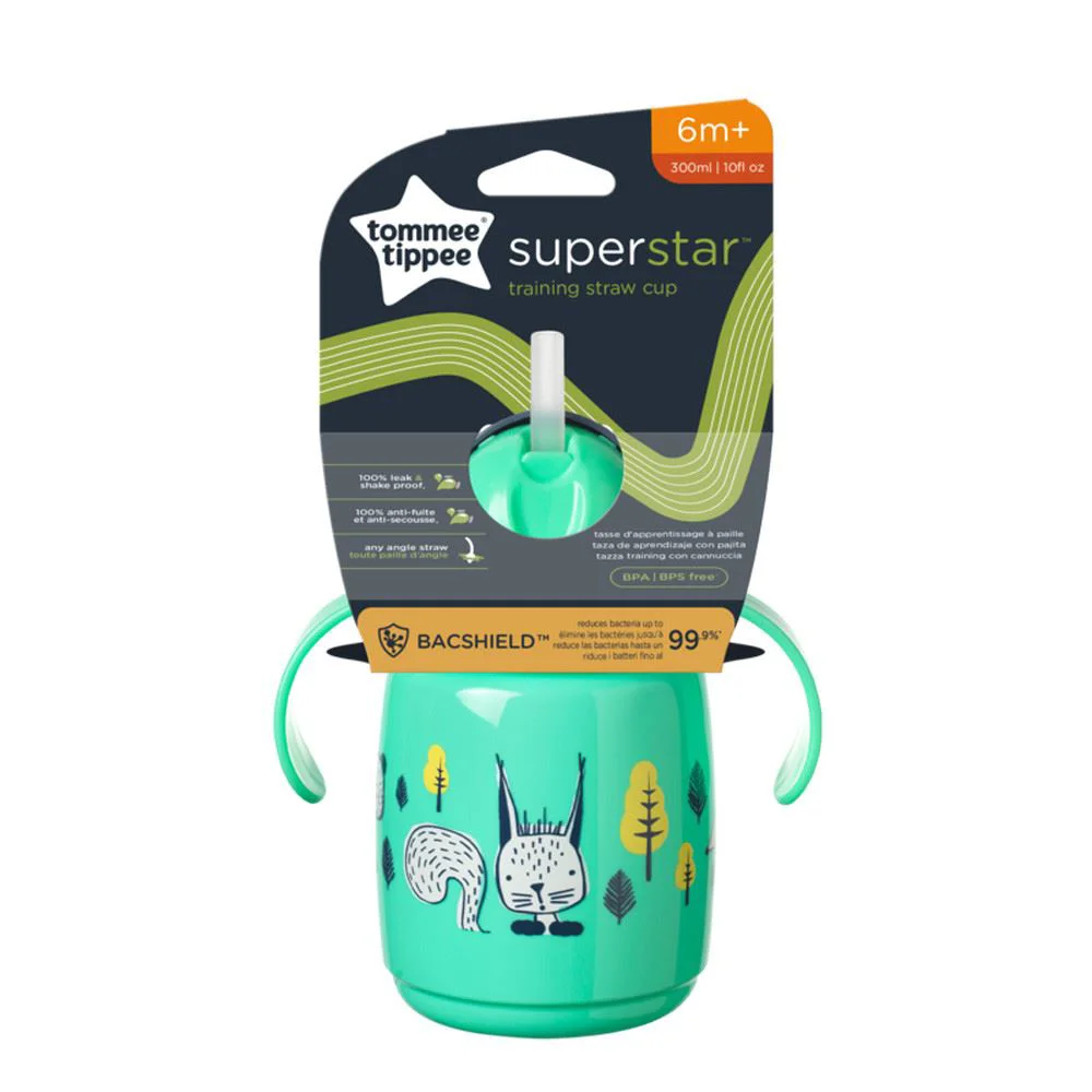 Cana cu pai Tommee Tippee Straw cu protectie, 300 ml.