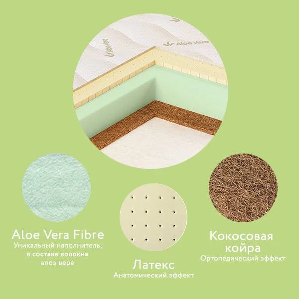 Матрас детский Plitex Aloe Vera Life 119 х 60 х 11 см foto