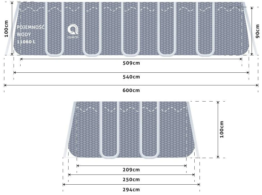 Piscina Avenli Frame Plus, Promo Set 540x250x100 cm