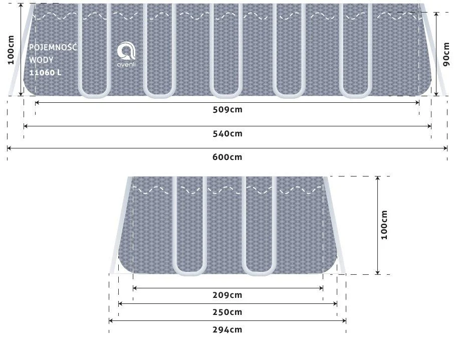 Бассейн Avenli Frame Plus, Promo 540x250x100 см