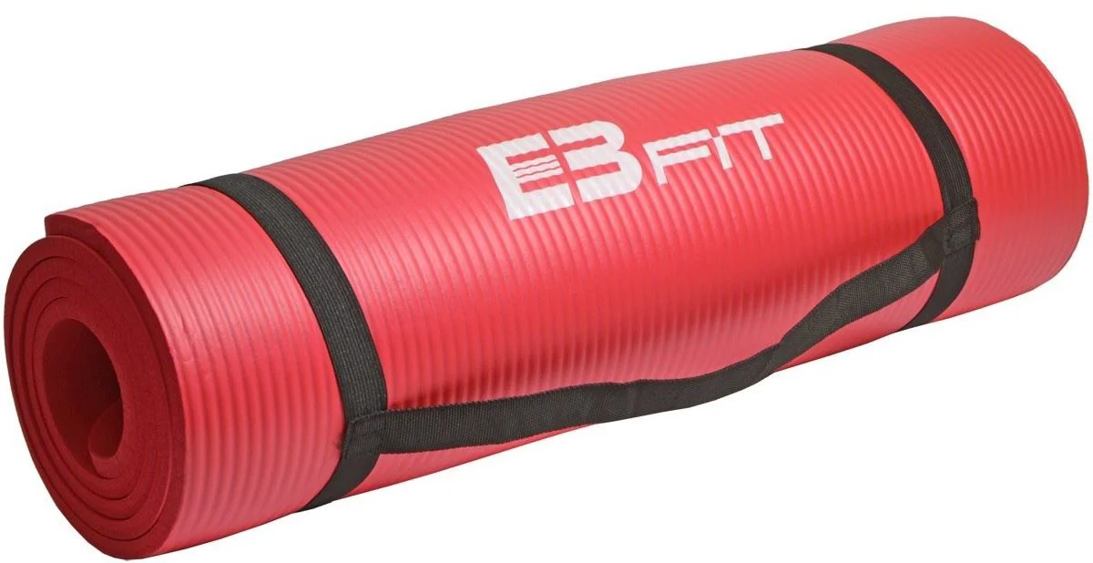 Covoras de fitness cu husa EB Fit Mat NBR, Rosu