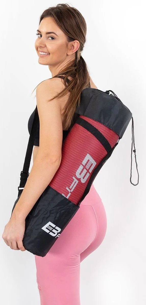 Covoras de fitness cu husa EB Fit Mat NBR, Rosu