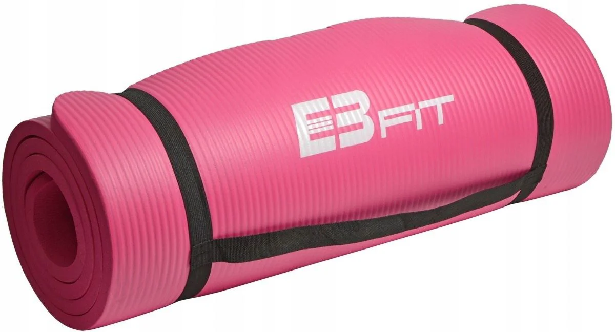 Covoras de fitness cu husa EB Fit Mat NBR, Roz