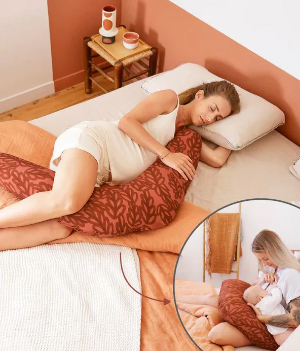 Подушка 2 в 1 для беременных и кормящих Babymoov B.Love Terracotta в форме U и C foto