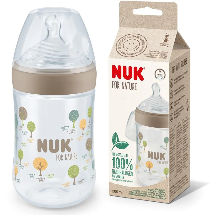Бутылочка из пластика NUK Nature Sense с cиликоновой соской M (0-6 мec.), 260 мл. foto