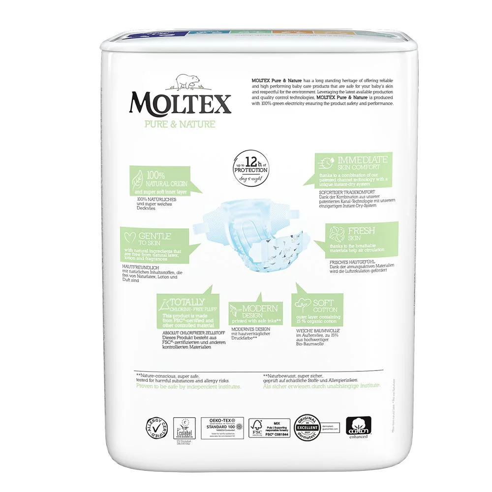 Подгузники эко гипоаллергенные Moltex Nature XL 6 (13-18 кг), 21 шт.