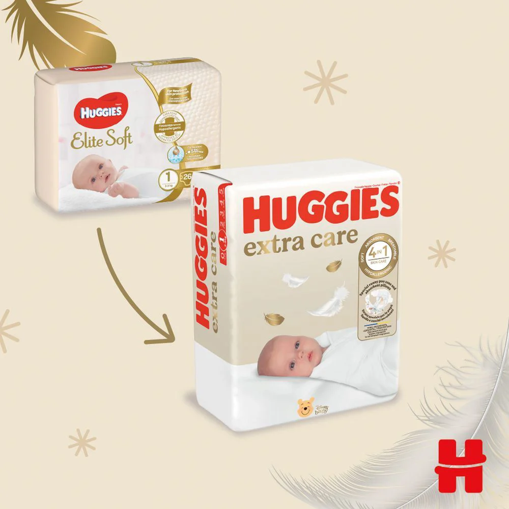 Подгузники Huggies Extra Care 1 (2-5 кг), 22 шт. foto