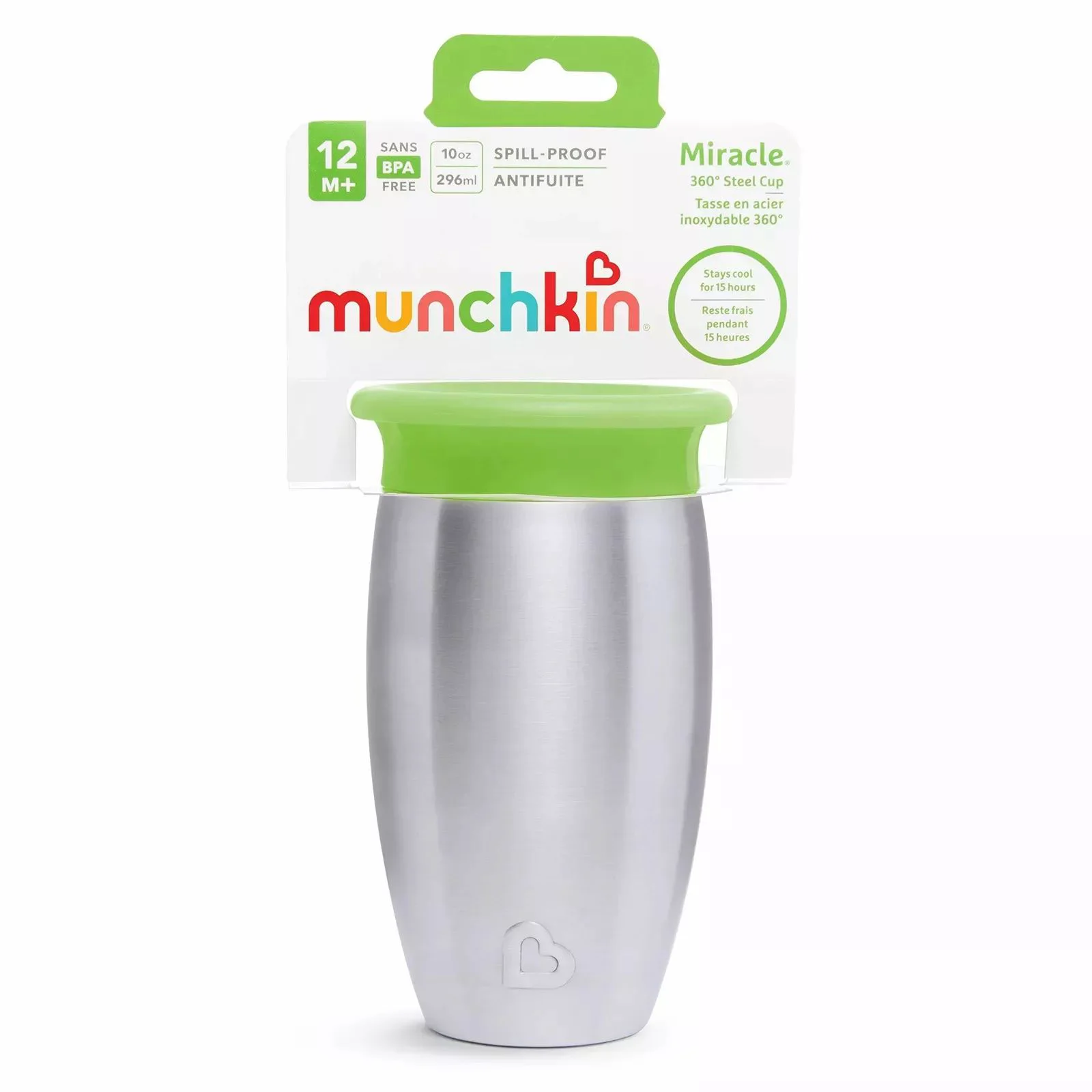 Cana termica Munchkin Stainless Steel, Verde (300 ml)