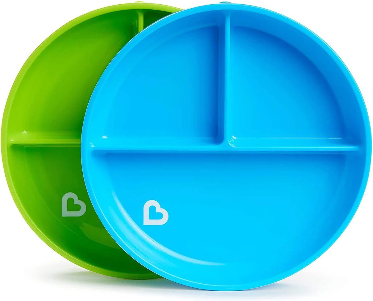Set din 2 farfurii sectionale Munchkin Suction