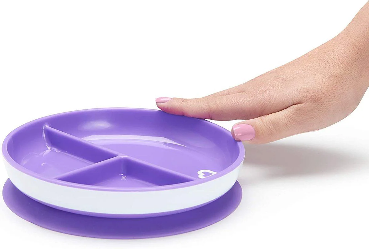 Set din 2 farfurii sectionale Munchkin Suction, Roz/Violet