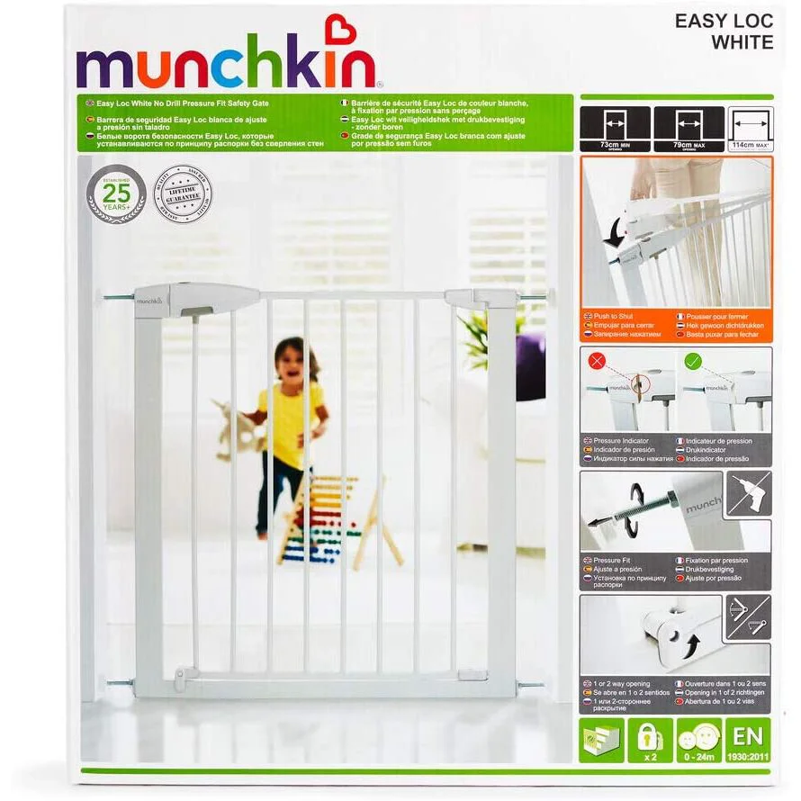 Детская защитная решетка Munchkin Easy Lock, Белый foto