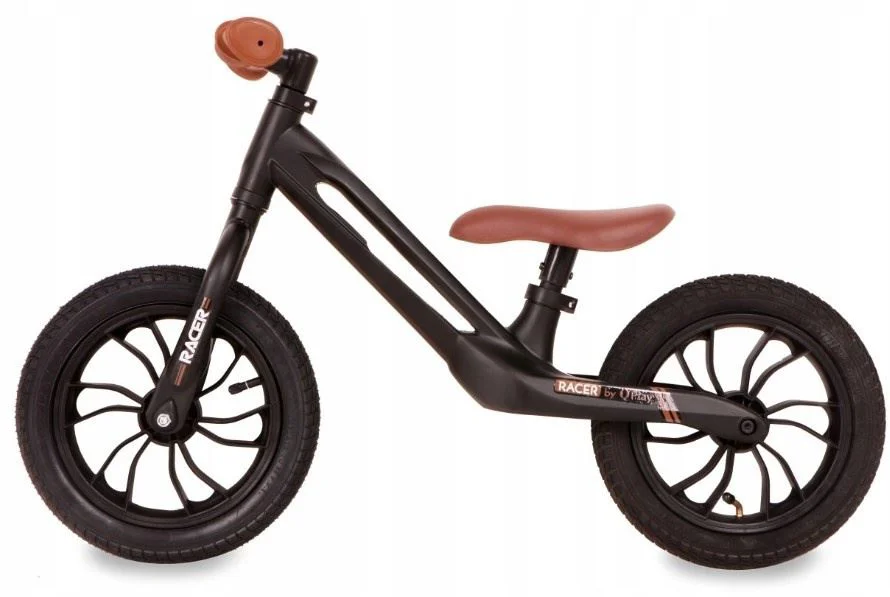 Bicicleta fara pedale Qplay Racer, Negru/Maro foto