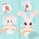 Плюшевая игрушка Peekapets Белый кролик с подвижными ушами, 28 см