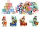 Set de blocuri din lemn si puzzle Lean Toys Castelul Dragonului, 66 el.