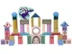 Set de blocuri din lemn si puzzle Lean Toys Castelul Dragonului, 66 el.