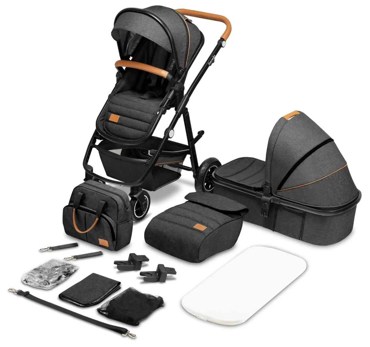 Carucior 2 in 1 Lionelo Amber Gri foto