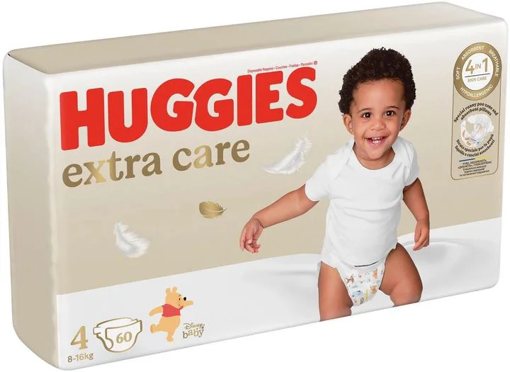 Подгузники Huggies Extra Care 4 (8-16 кг), 60 шт.