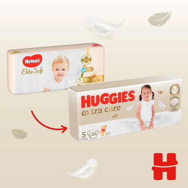 Scutece Huggies Extra Care 5 (11-25 kg), 50 buc.