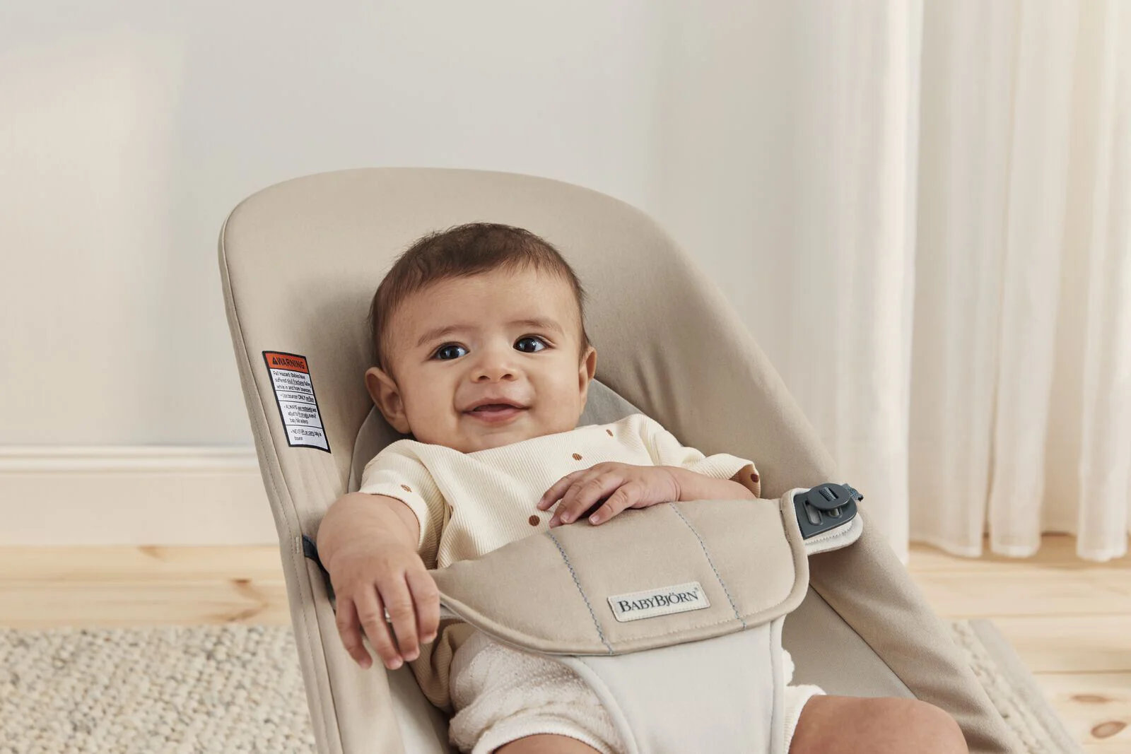 Кресло-шезлонг BabyBjorn Balance Soft Khaki/Beige, хлопок