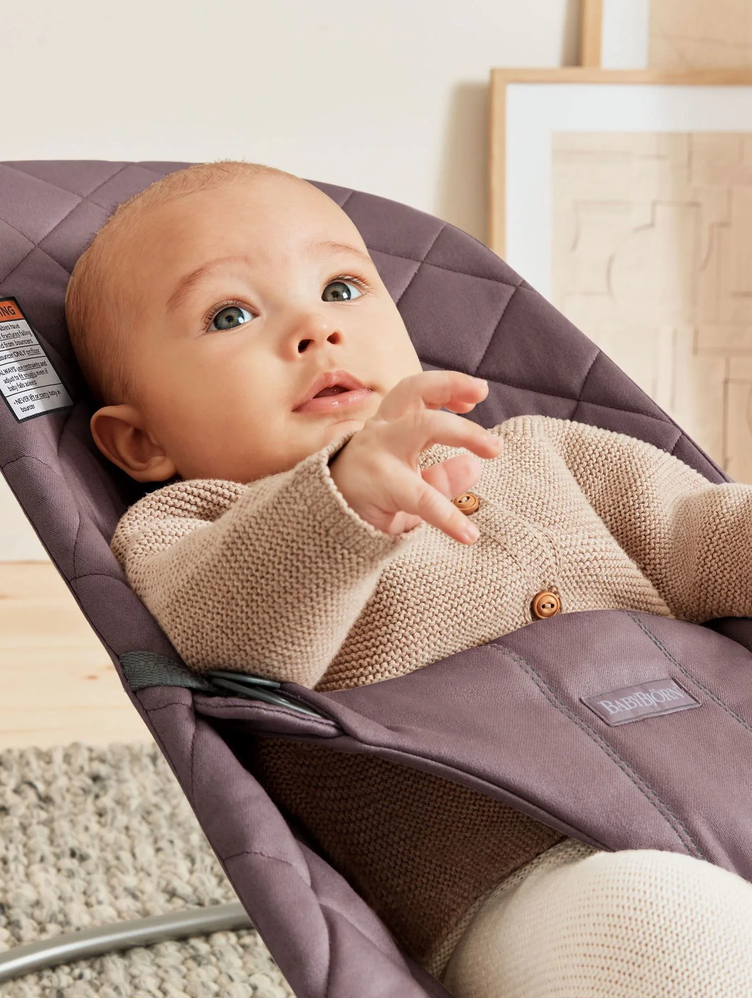 Balansoar BabyBjorn Bliss Dark Purple, Bumbac