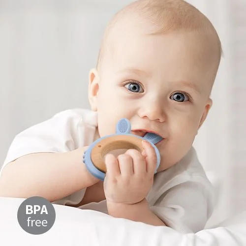 Погремушка для зубов BabyOno Кролик из дерева и силикона