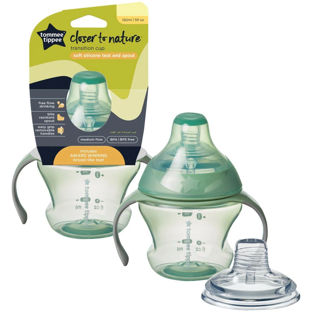 Переходная чашка Tommee Tippee 150 мл, Зеленый