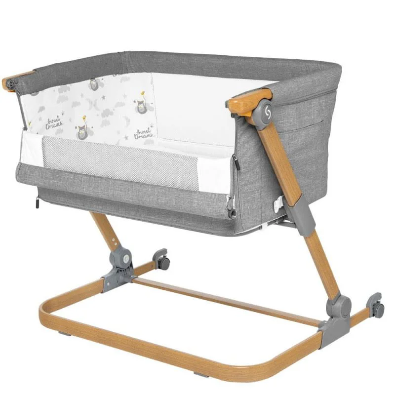 Детская кроватка co-sleeper Skiddou Natt nomadic wood Серый