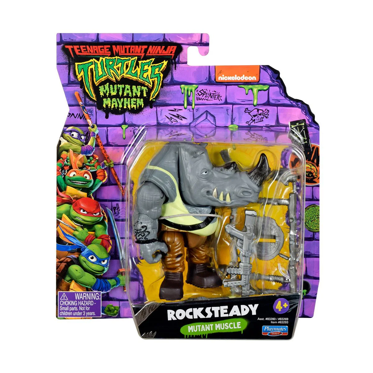 Фигурка с артикуляцией TMNT Черепашки ниндзя Рокстеди, 10 см