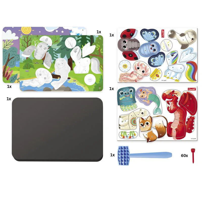 Креативная игра с молотком и гвоздями Quercetti Tap Tap Animals