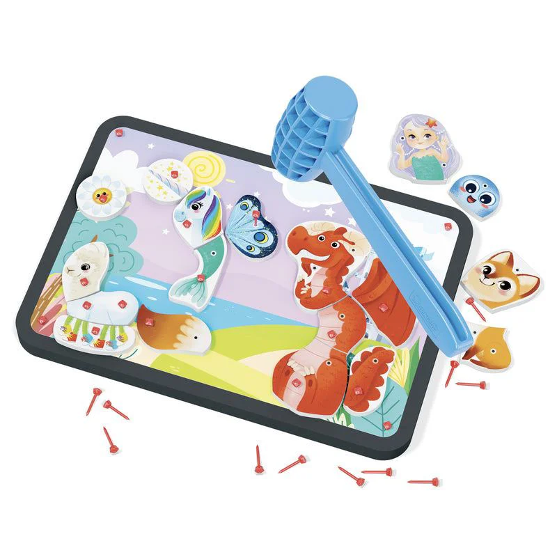 Креативная игра с молотком и гвоздями Quercetti Tap Tap Animals