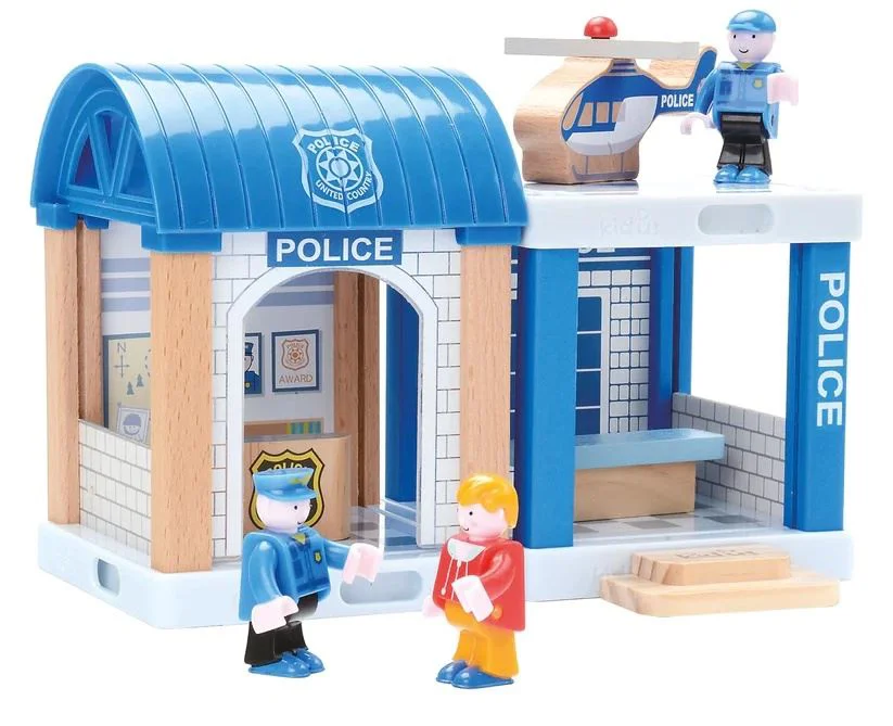 Деревянная игрушка Bino Железная дорога с мостом, 90 шт.