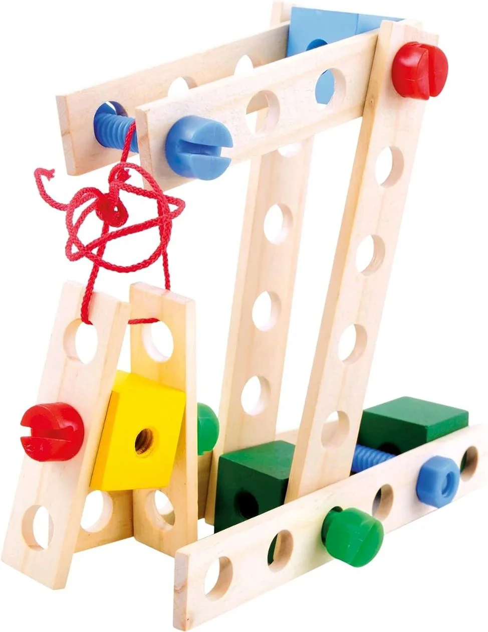 Set de constructie cu blocuri din lemn Bino Markury, 120 el. foto