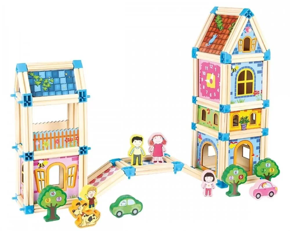 Set de construit din lemn Bino Castel mare, 268 el. foto