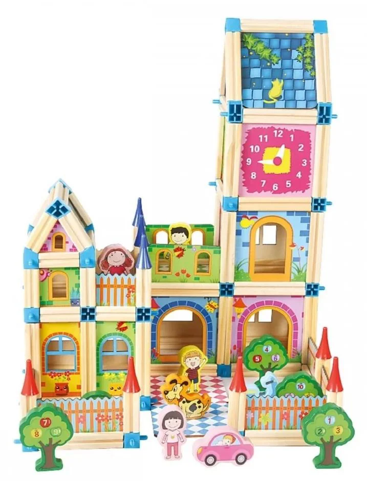 Set de construit din lemn Bino Castel mare, 268 el. foto