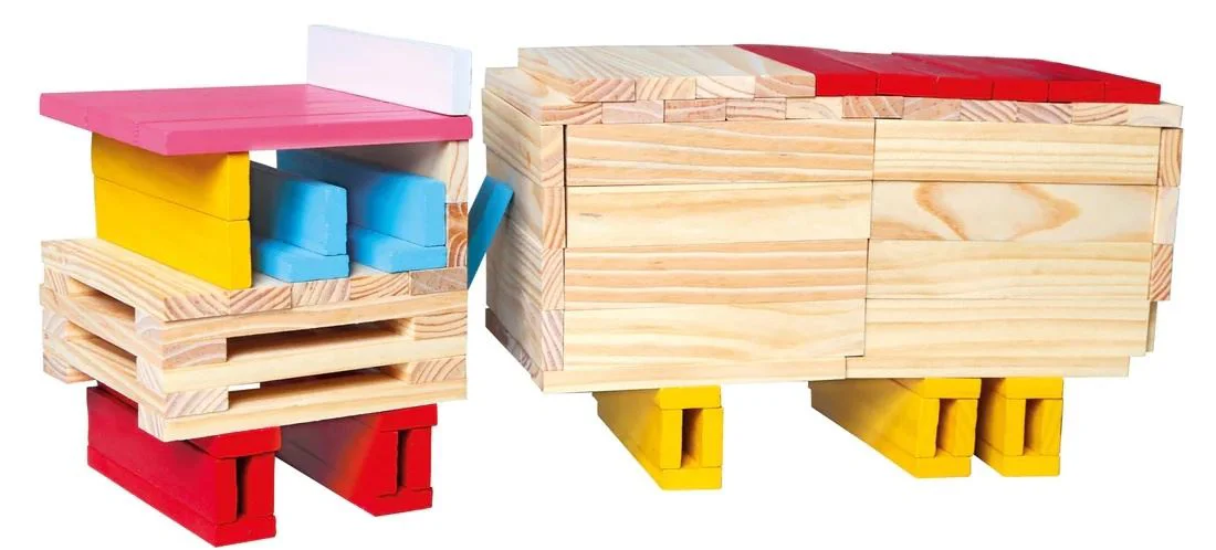 Set de construit din lemn Bino Oras, 150 el. foto