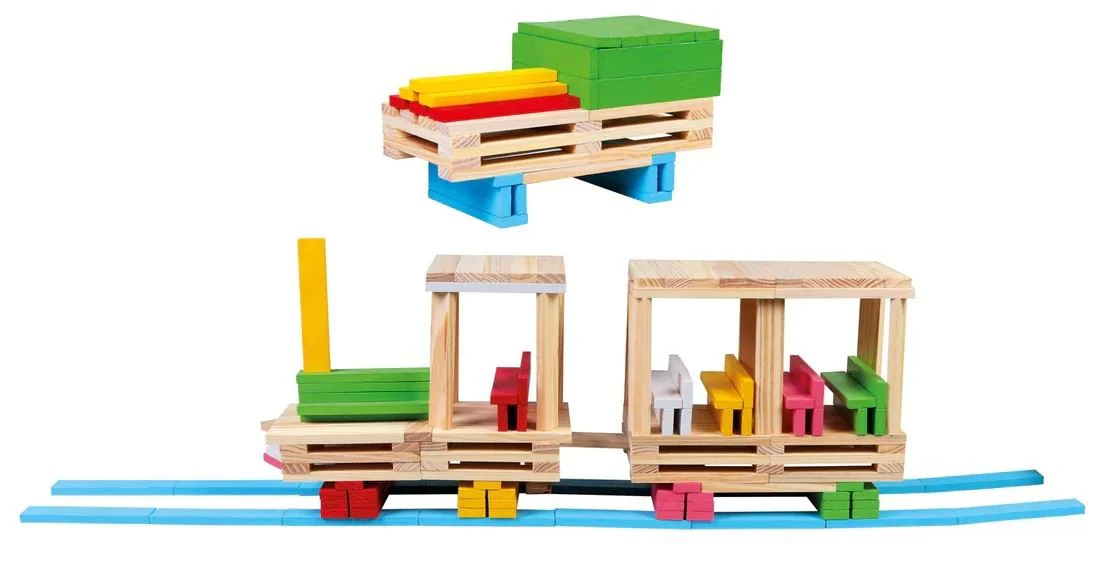 Set de construit din lemn Bino Oras, 150 el. foto