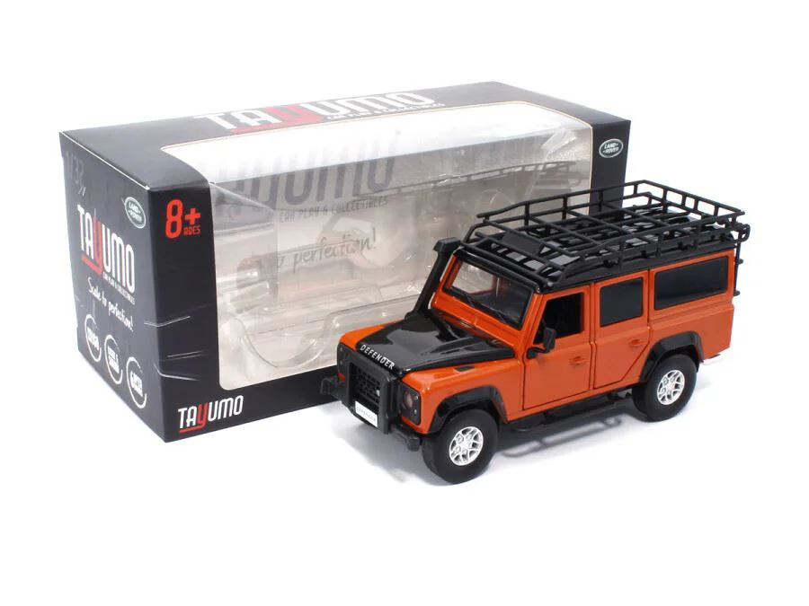 Macheta auto Tayumo Land Rover Defender 110 Tangiers Portocaliu, 1:32