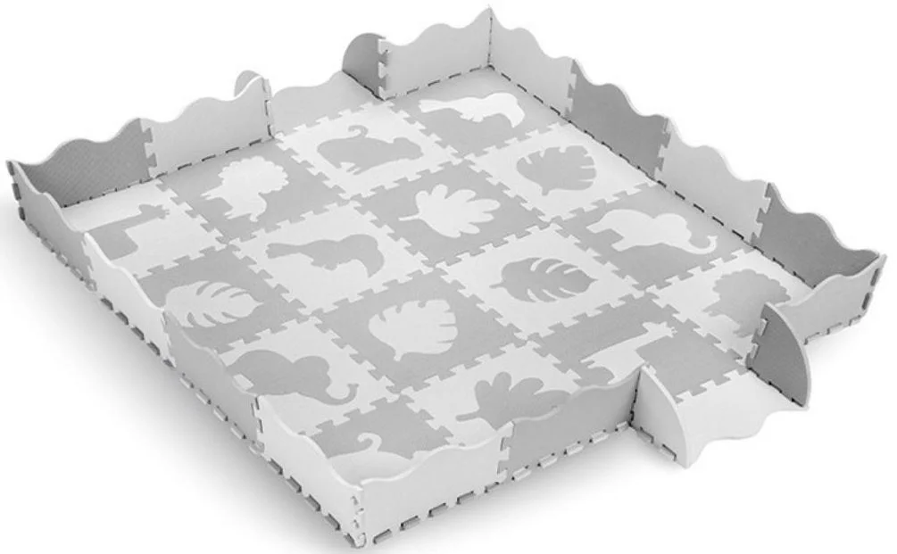 Covoras de joaca Momi Puzzle Zawi Foam, Gri foto
