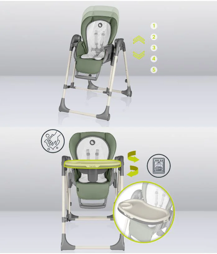 Scaun de masa si balansoar 2 in 1 Lionelo Laurice, Verde foto