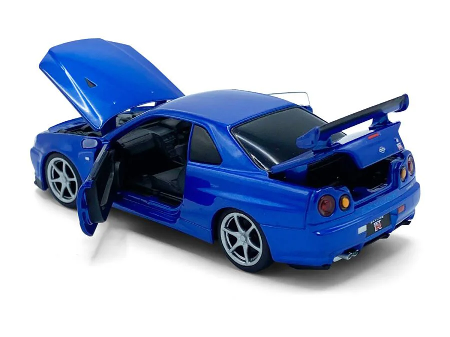 Macheta auto Tayumo Nissan GT-R34 V-Spec II Albastru, 1:32 foto