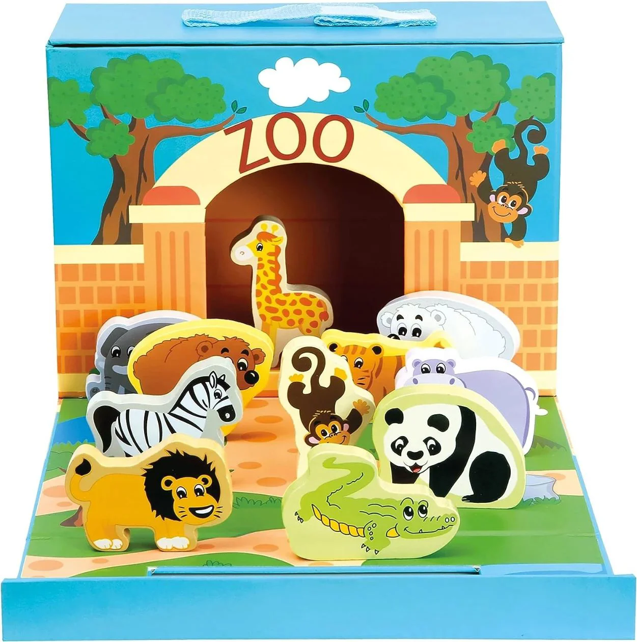 Set de joaca din lemn Bino Animale de la zoo