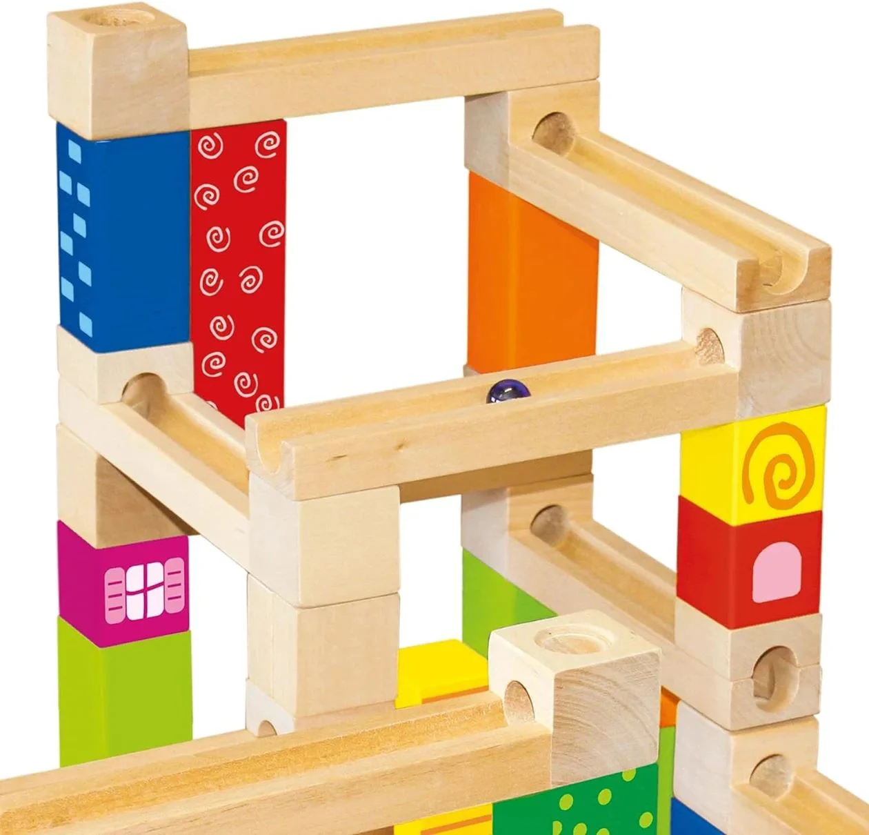 Set de construit din lemn Bino Labirint Marble Run