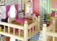Casuta de papusi din lemn Bino cu mobilier (17 accesorii), 60x90x30 cm