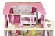 Casuta de papusi din lemn Bino cu mobilier (17 accesorii), 60x90x30 cm