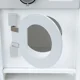 Деревянная детская кухня со стиральной машиной Bino с 12 принадлежностями,Белый, 64x69x23 см